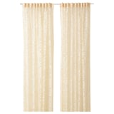 SKÄREFLY curtains, floral sheer, recycled viscose/polyester, rod pockets.