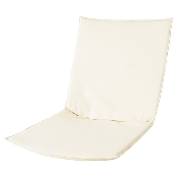 SKÅLBODA cream cushion, recycled polyester-cotton blend, upholstered, rectangular with curved edges.