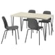 SKÅLSTA Table and 4 chairs, light grey-beige hairpin black-grey/plastic black tubular metal/black-grey, 140x80 cm