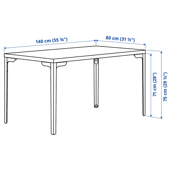SKÅLSTA Table and 4 chairs, oak effect straight light grey-beige/oak veneer tubular metal/light grey-beige, 140x80 cm