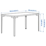 SKÅLSTA Table and 4 chairs, oak effect straight light grey-beige/oak veneer tubular metal/light grey-beige, 140x80 cm
