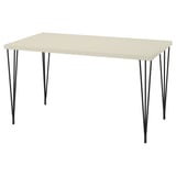 SKÅLSTA Table, light grey-beige/hairpin black-grey, 140x80 cm