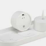SKATGÅS LED tealight kit, with charging tray white