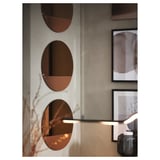 SKOGSGRÄNSEN Decorative mirror, copper-colour, 50 cm