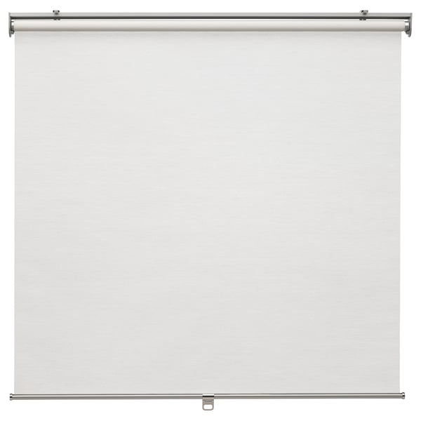 Skogklöver roller blind, white, cordless, soft-close, recycled fabric.