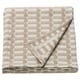 Ikea SKOGSKOVALL blanket, folded. Beige and white plaid, rectangular shape, cotton.