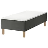 SKOTTERUD sprung mattress, black with white top, wood legs.
