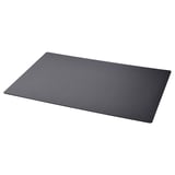 A black SKRUTT desk pad, rectangular, made of eva and polyethylene plastic, designed to protect and keep desks clean.