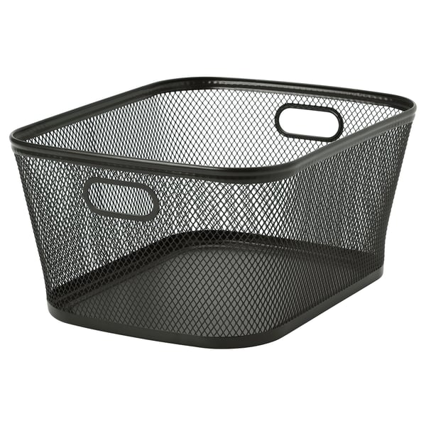 SLÅTTERÄNG Storage basket, anthracite, 25x32x15 cm
