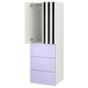 Option: Displays a white ikea SMÅSTAD wardrobe with purple drawers and black-white striped doors.