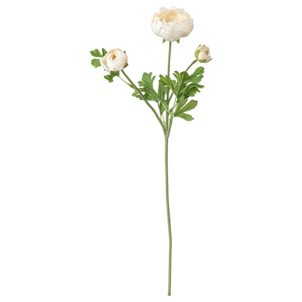 SMYCKA artificial white flower, recycled polyester & steel, year-round fresh.