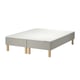 SNARUM bed base, light grey, wooden legs, rectangular, simple design.