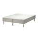 SNARUM bed, white, fabric, rectangular, modern, using bonnell springs, light gray legs.