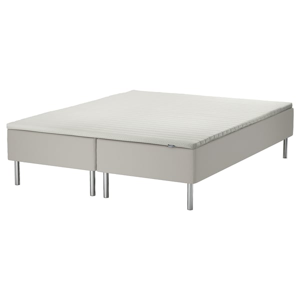 SNARUM mattress base, white, wood & metal, rectangular, modern.