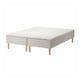 SNARUM white bed base, wooden legs, upholstered.