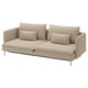 SÖDERHAMN 3-seat sofa-bed, Kelinge beige