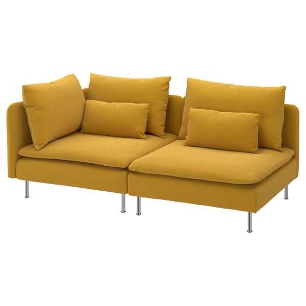 SÖDERHAMN 3-seat sofa, with open end/Kelinge dark yellow