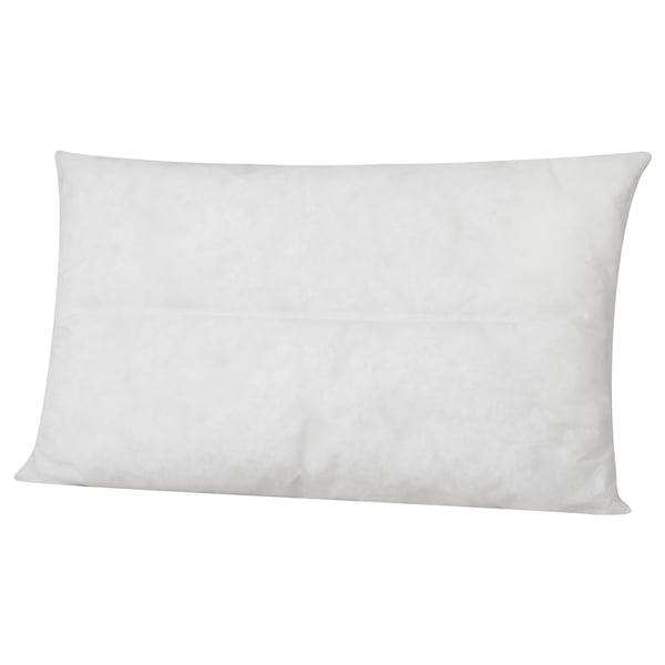 White rectangular pillow; plain design; recycled polyester & polypropylene filling.