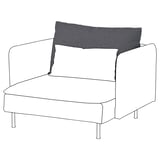 SÖDERHAMN armchair: white base, slim metal legs, white seat, dark grey back, stylish & comfy.