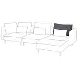 SÖDERHAMN: white modular sofa with white and dark pillows, sleek design.