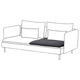 SÖDERHAMN sofa, white & dark gray cushions, modern design, sleek lines.