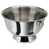 SOLDRÄNKT silver champagne bowl, metallic, round, with handles, for chilling drinks.