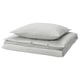 Brianne SOLFIBBLA bedding, gray striped, 100% cotton, rectangular, folded.