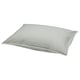 A SOLFIBBLA pillow in gray with narrow white stripes, rectangular shaped. Its padded with lightweight fabric.