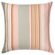 Multi-colored striped cotton cushion cover, square shape with zipper.