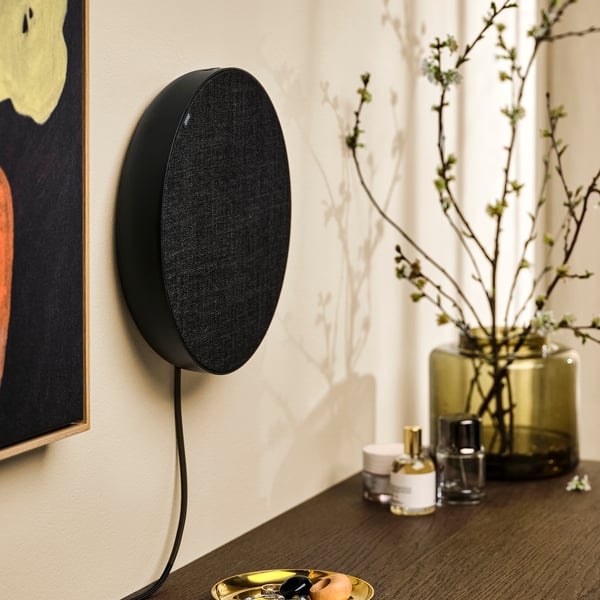 SOLSKYDD Bluetooth speaker, black, 29 cm