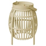 SOLVINDEN table lamp: beige, rattan, indoor/outdoor, battery, timer
