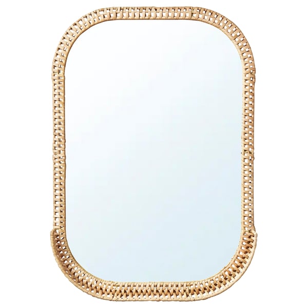 SOMMARBO mirror: handwoven rattan, earthy, durable, nature-inspired decor.