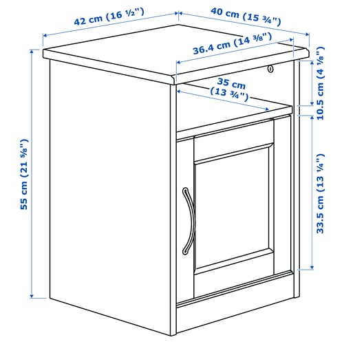Illustration with measurements for the product: SONGESAND.