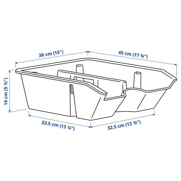 Illustration with measurements for the product: SORTERA.