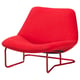 Bright red SOTENÄS armchair, modern design, red metal frame, comfortable, upholstered seat & back.