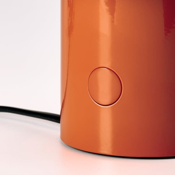 SPETSBOJ Table lamp, dimmable/orange, 22 cm