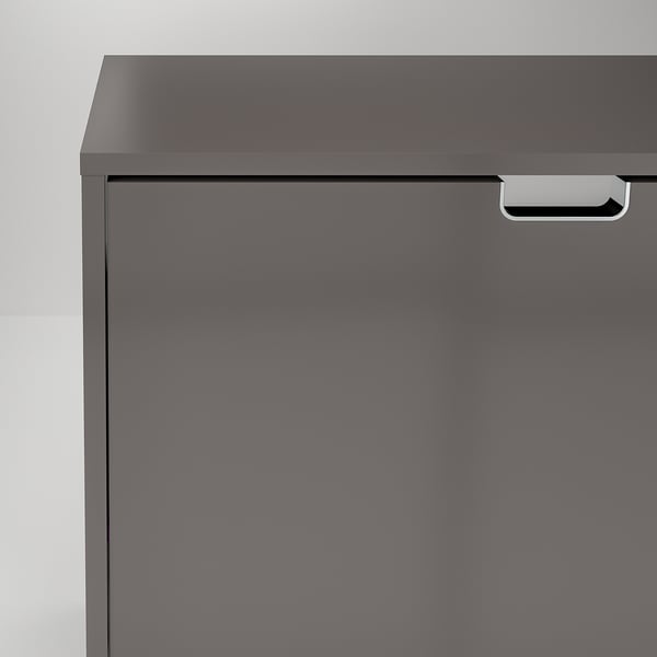 Modern black STÄLL shoe cabinet with sleek handle, quality finish, and sturdy construction.
