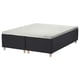 Black & white king STAVANGER mattress on wooden base & legs.