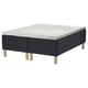 Modern black bed with gray memory foam mattress, featuring wooden legs, designed for comfort and support.