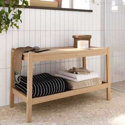STEGESUND Bench, light bamboo, 79x34 cm