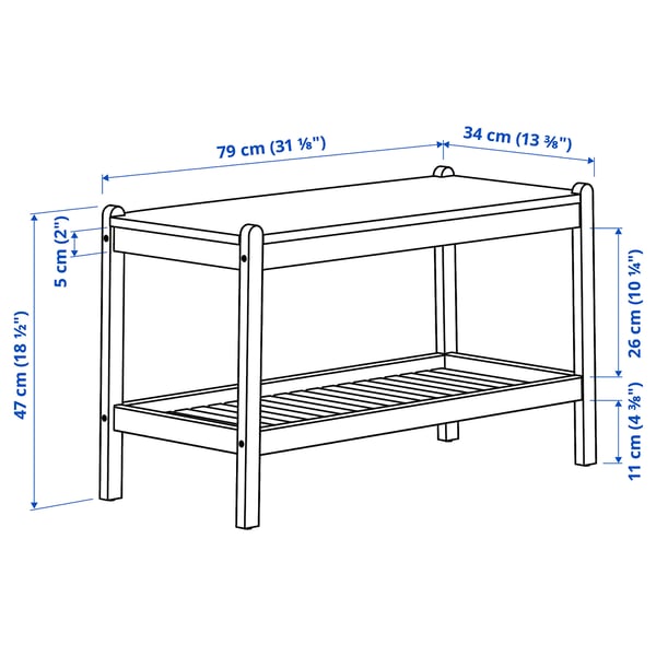 STEGESUND Bench, light bamboo, 79x34 cm