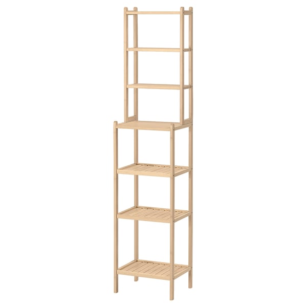 STEGESUND bamboo shelf, natural colour, square shape, five-tier design.