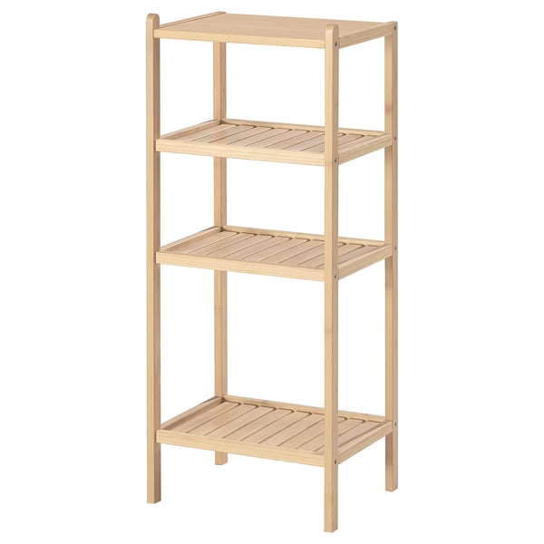 STEGESUND bamboo shelf, natural. Three-tiered, rectangular, minimalist design.
