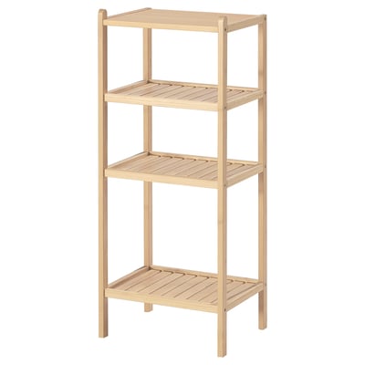 STEGESUND bamboo shelf, natural. Three-tiered, rectangular, minimalist design.