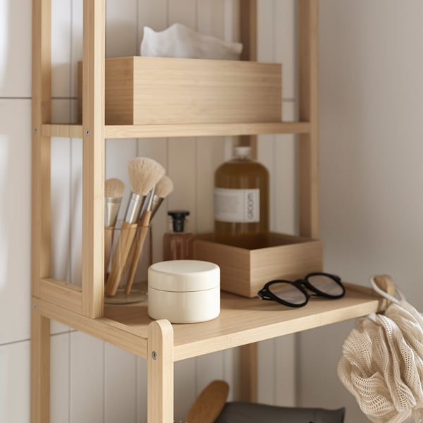 STEGESUND Shelf unit, light bamboo, 36x28x162 cm