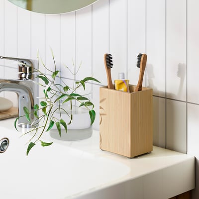 STEGESUND Toothbrush holder, light bamboo