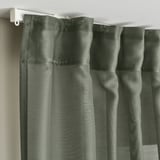 Follow-up curtains soften sunlight, diffuse light, and offer privacy. Easy to hang via heading tape with visible rod hooks.