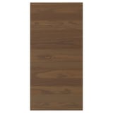 Dark brown wood grain kitchen cabinet panel with handles.
