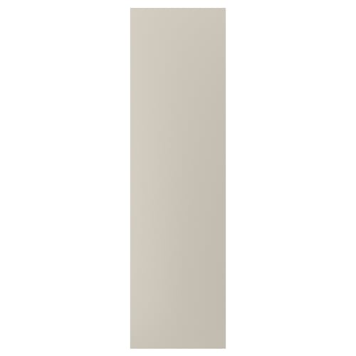 Grey rectangular cover panel for doors. Made of fiberboard with acrylic paint.