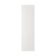 A white STENSUND cabinet door with vertical grooves. Its rectangular, made of lacquered fiberboard, and has a clean, simple design.
